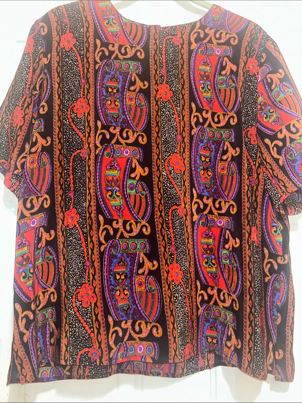 Vintage Christie & Jill Paisley Blouse Silk XL